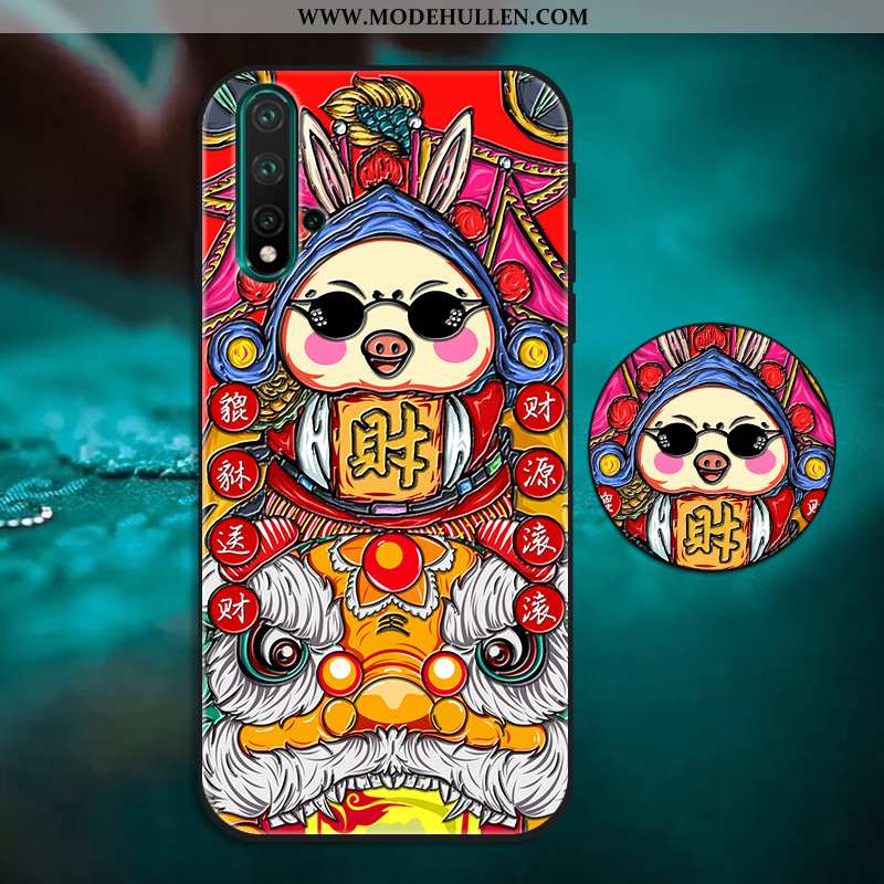 Hülle Huawei Nova 5t Kreativ Trend Chinesische Art Halterung Silikon Case Weiche Bunte