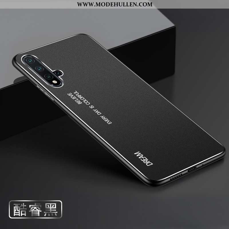 Hülle Huawei Nova 5t Metall Nubuck Silber Handy Case