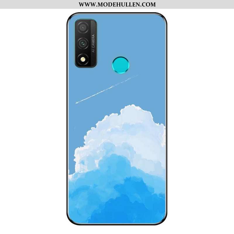 Hülle Huawei P Smart 2020 Nubuck Karikatur Weiche Anti-sturz Blau Case Schutz