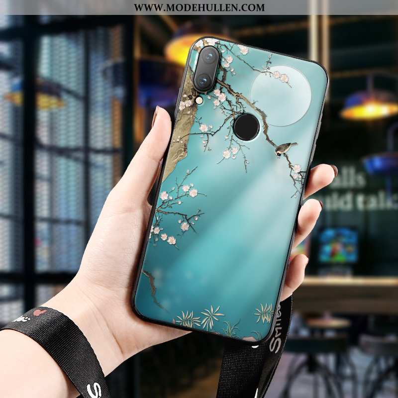 Hülle Huawei P Smart 2020 Prägung Trend Marke Silikon Blau Kunst Case