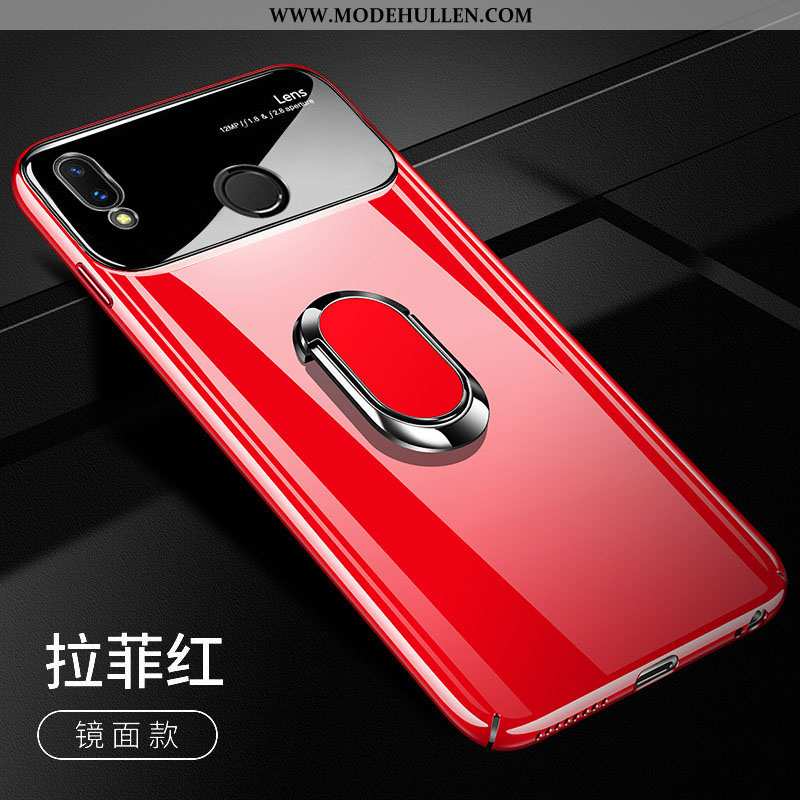 Hülle Huawei P Smart+ Dünne Schutz Einfach Super Glas Case Rot Rote