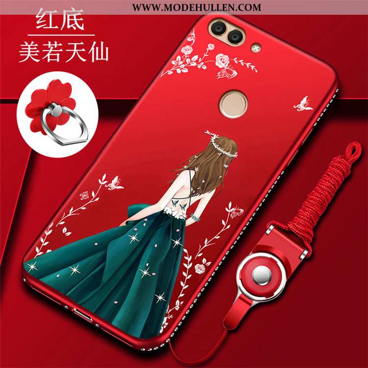 Hülle Huawei P Smart Persönlichkeit Kreativ Strasssteinen Rot Anti-sturz Case Rote