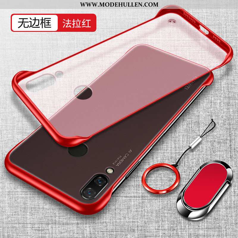 Hülle Huawei P Smart+ Transparent Nubuck Case Einfach Handy Super Rote