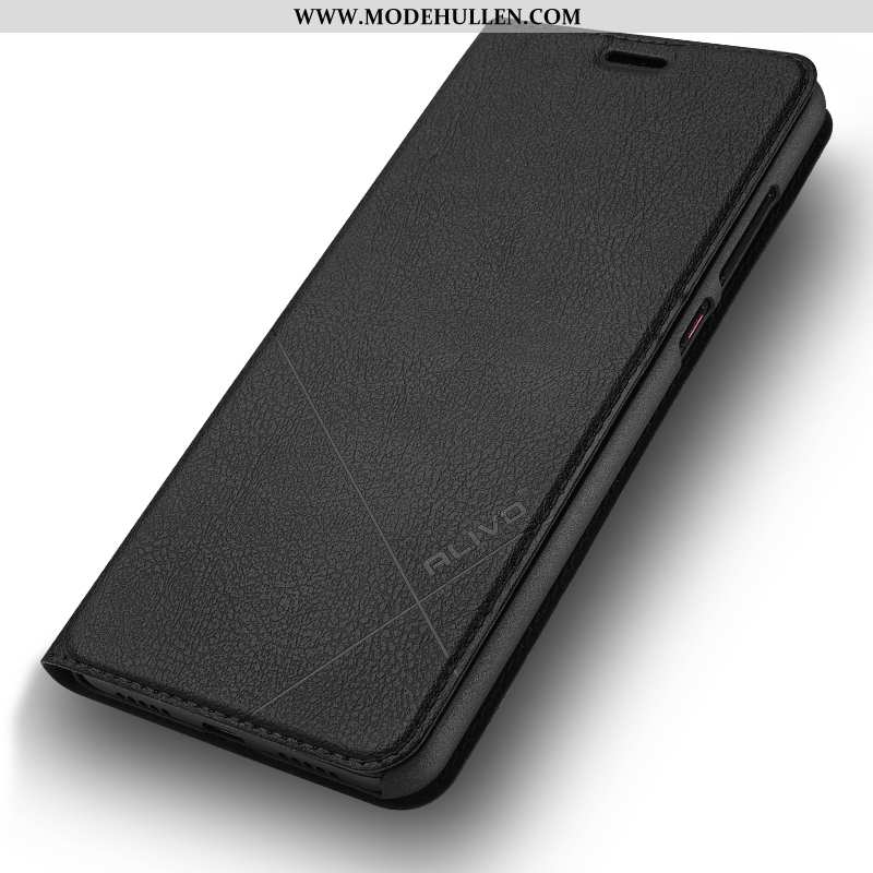 Hülle Huawei P20 Lederhülle Schutz Schwarz Handy Clamshell Case