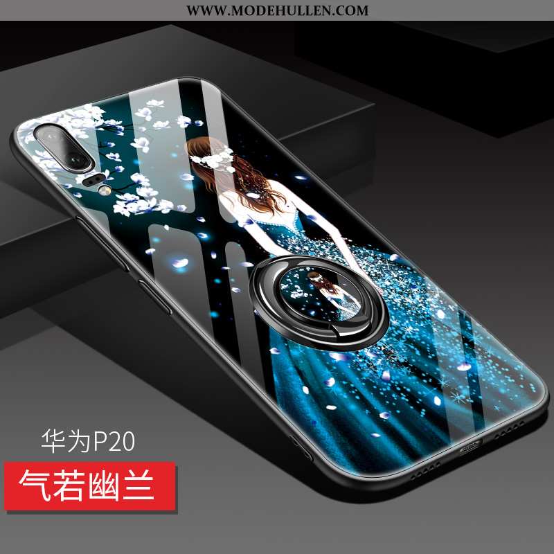 Hülle Huawei P20 Weiche Dünne Super Kreativ Netto Rot Halterung Schutz Dunkelblau