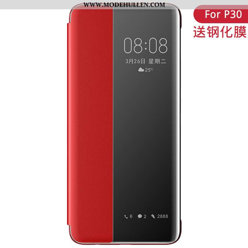 Hülle Huawei P30 Leder Zubehör Schutzhülle Anti-sturz High-end Netto Rot Rote