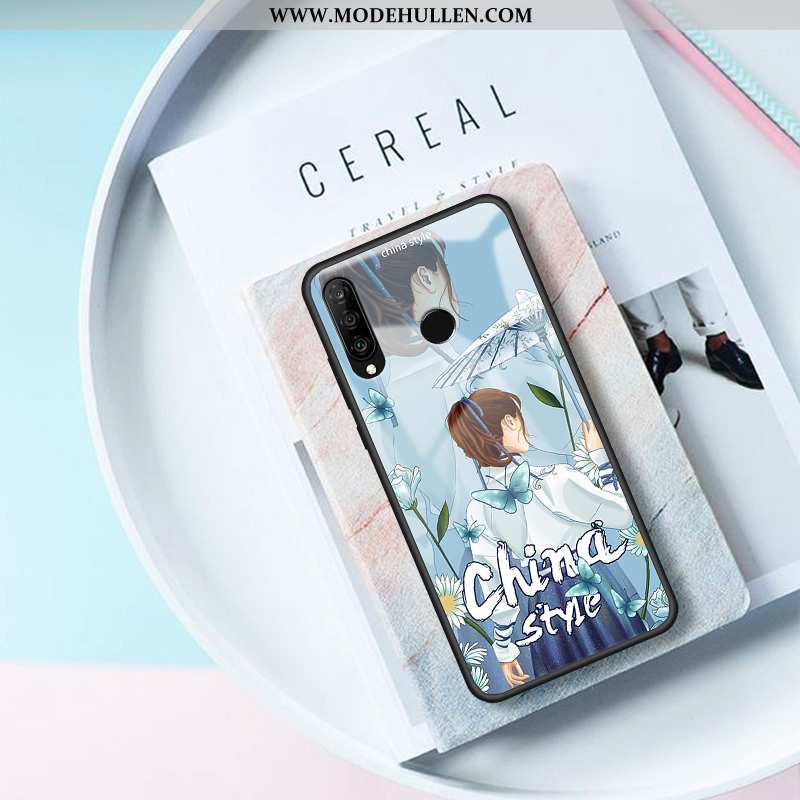 Hülle Huawei P30 Lite Persönlichkeit Kreativ Herz Handy Mini Schutz Anti-sturz Blau