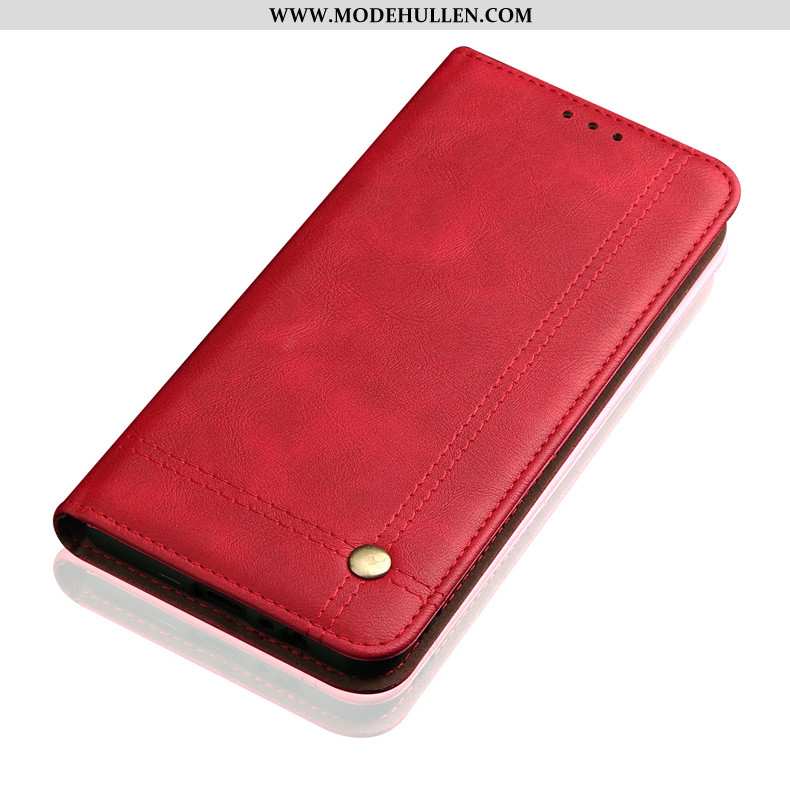 Hülle Huawei P30 Lite Schutz Lederhülle Weiche Handy Einfassung Rot Rote