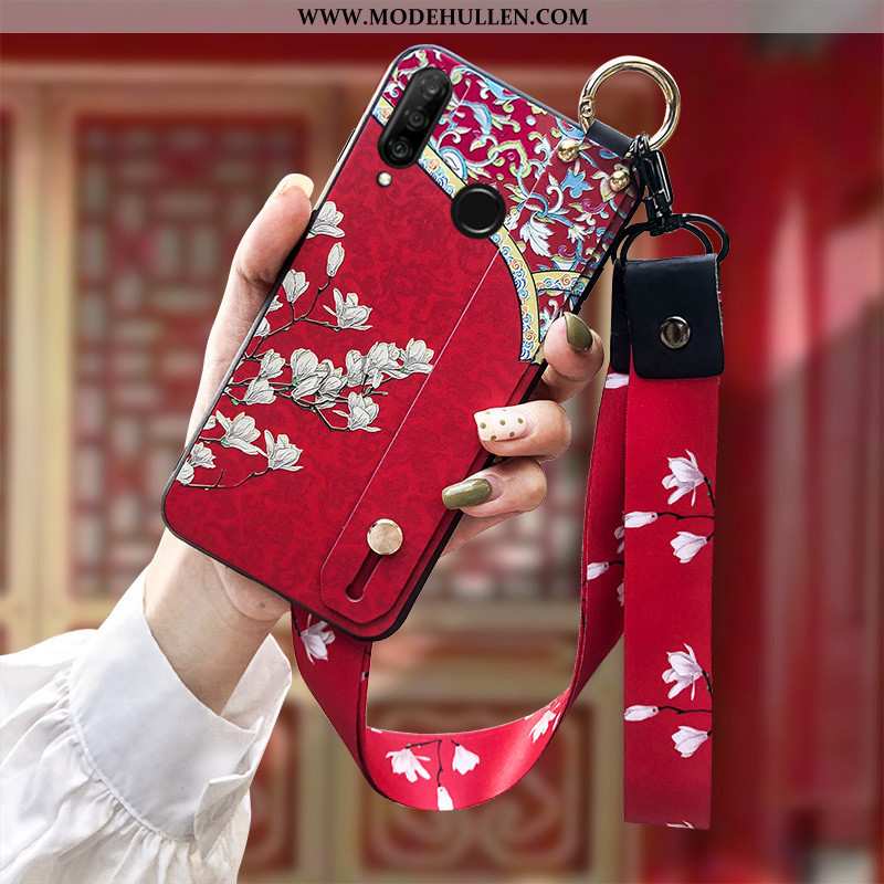 Hülle Huawei P30 Lite Weiche Silikon Prägung Handy Schutz Case Rote