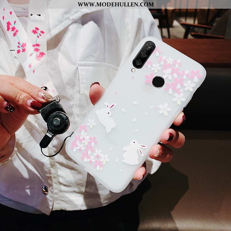 Hülle Huawei P30 Lite Xl Trend Weiche Hängende Verzierungen Weiß Anti-sturz Case Weiße