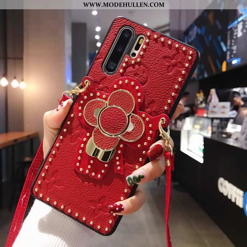 Hülle Huawei P30 Pro Luxus Persönlichkeit High-end Qualität Trend Handy Echt Leder Rote