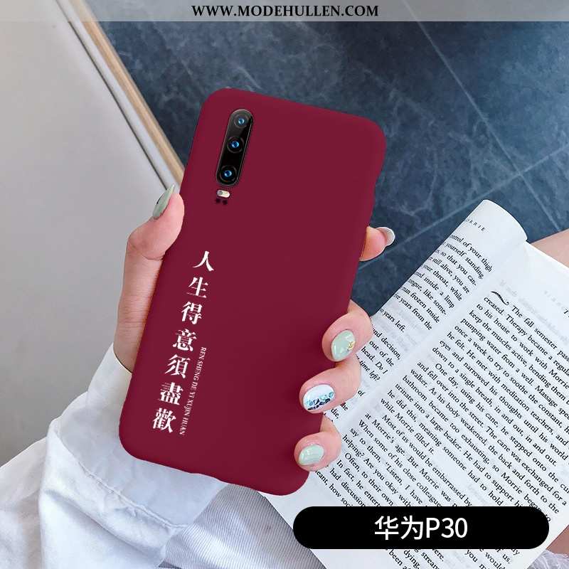 Hülle Huawei P30 Silikon Schutz Kreativ Weiche Dünne Rot Super Rote