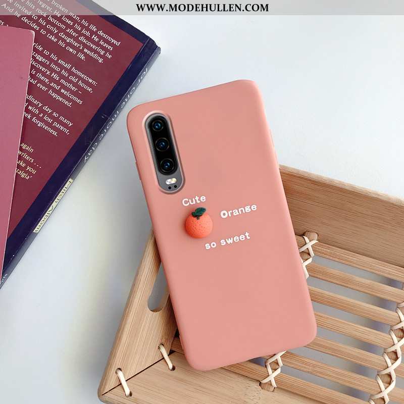 Hülle Huawei P30 Silikon Schutz Persönlichkeit Handy Netto Rot Rosa Frucht