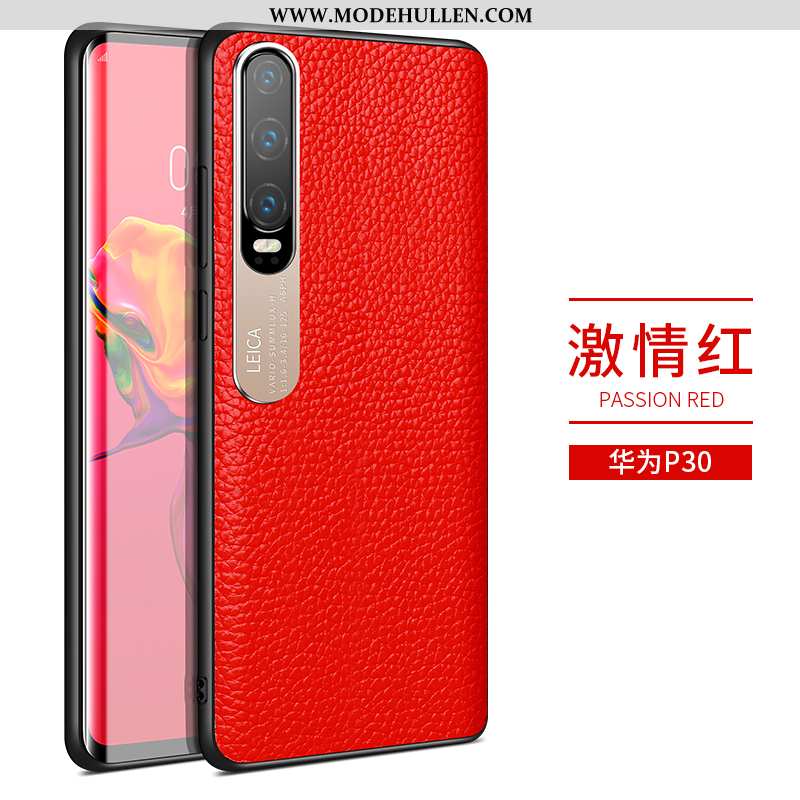 Hülle Huawei P30 Super Weiche Trend Persönlichkeit Leder Alles Inklusive Handy Rote
