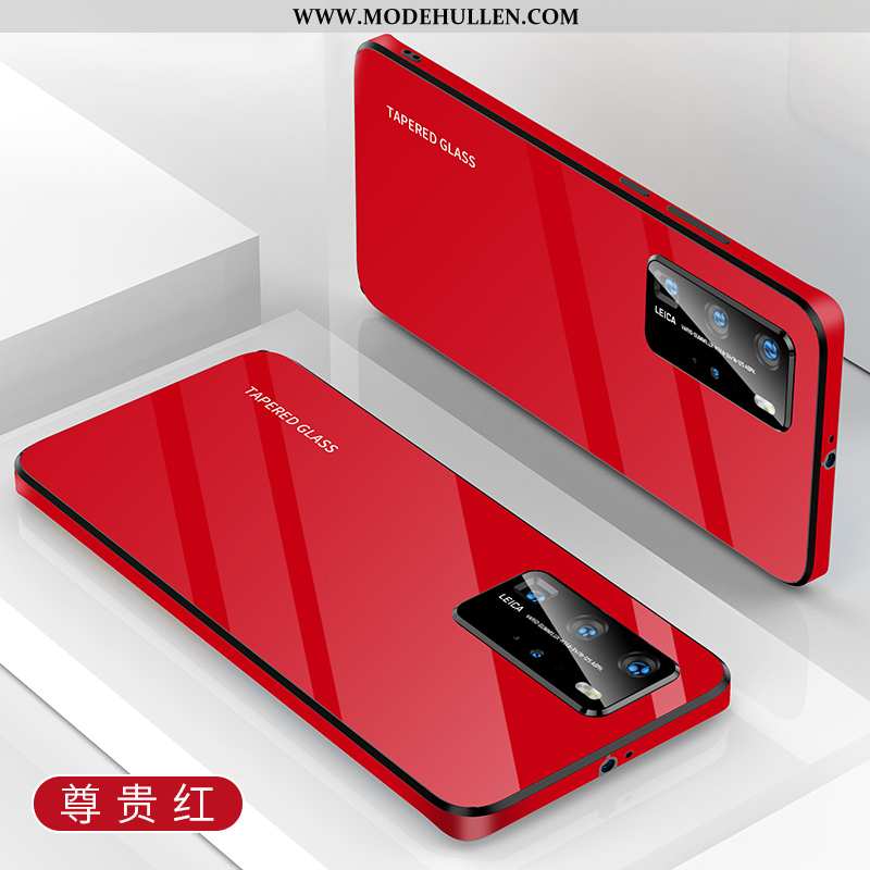 Hülle Huawei P40 Dünne Silikon Schutz Netto Rot Einfach Rot High-end Rote