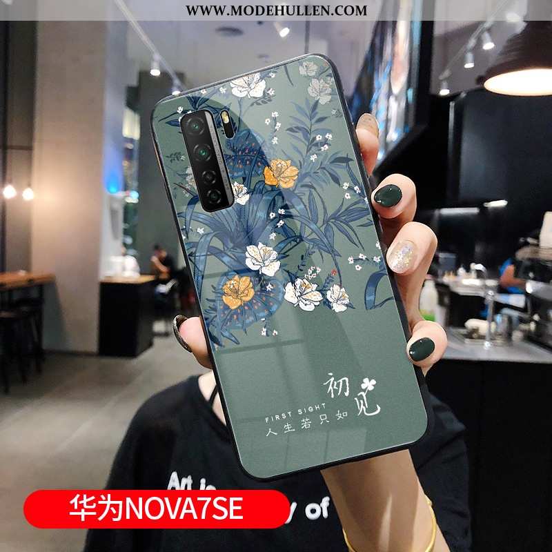 Hülle Huawei P40 Lite 5g Glas Mode Case Schutz Grün Neu