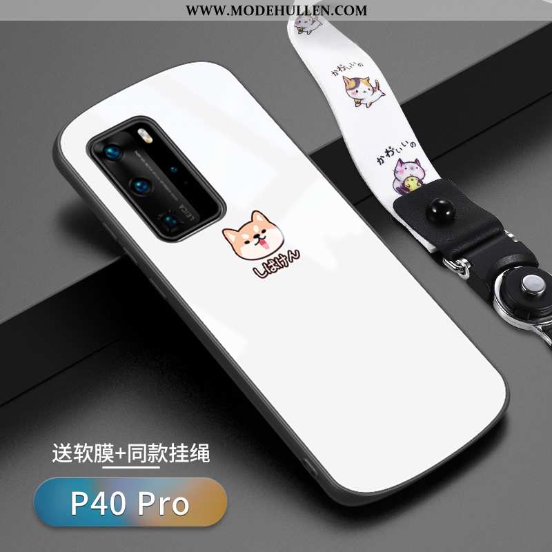 Hülle Huawei P40 Pro Silikon Schutz Dünne Liebhaber Trend Handy Netto Rot Weiße
