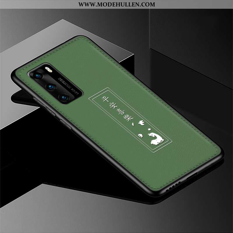 Hülle Huawei P40 Silikon Schutz Mode Handy Chinesische Art Anti-sturz Trend Grün