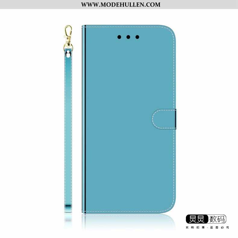 Hülle Huawei Y5p Schutz Lederhülle Folio Spiegel Grün Karte