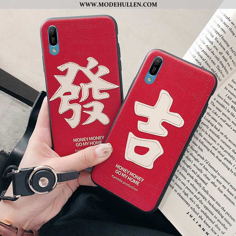 Hülle Huawei Y6 2020 Silikon Prägung Case Handy Weiche Rot Rote