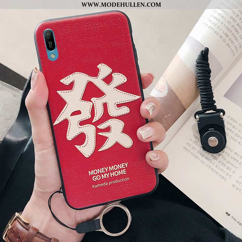 Hülle Huawei Y6 2020 Silikon Prägung Case Handy Weiche Rot Rote