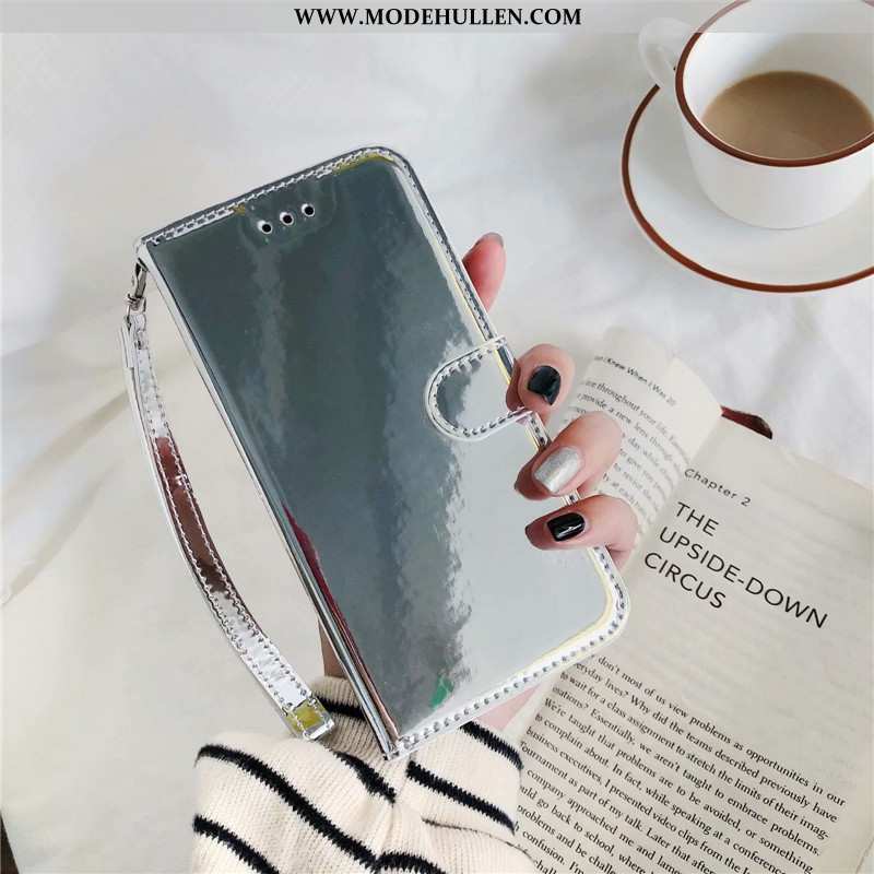 Hülle Huawei Y6 2020 Weiche Lederhülle Handy Spiegel Case Rosa 2020