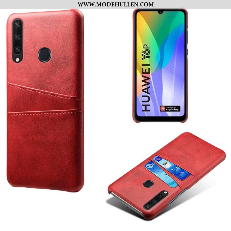 Hülle Huawei Y6p Lederhülle Leder Handy Schwarz Case Dünne