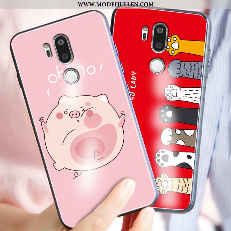 Hülle Lg G7 Thinq Glas Mode Einfassung Handy Silikon Anti-sturz Schutz Rosa