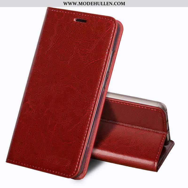 Hülle Lg Q7 Kreativ Echt Leder Einfach Folio Schutz Jeden Tag Case Rote