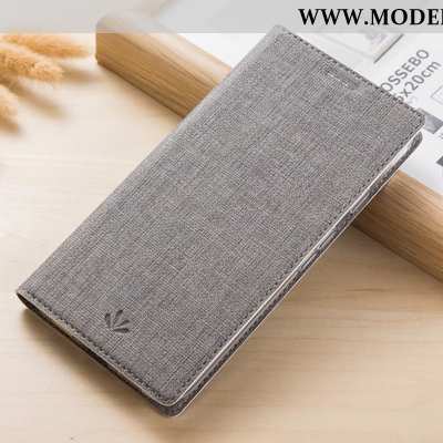 Hülle Moto G8 Power Muster Schutz Stoff Handy Leder Karte Kartentaschen Grau