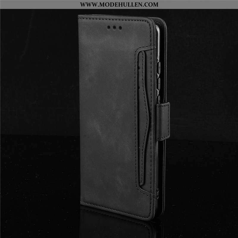 Hülle Motorola One Hyper Schutz Lederhülle Schwarz Clamshell Handy