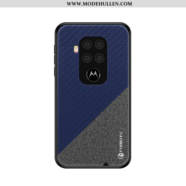 Hülle Motorola One Zoom Muster Super Dunkelblau Leinwand Dünne Handy