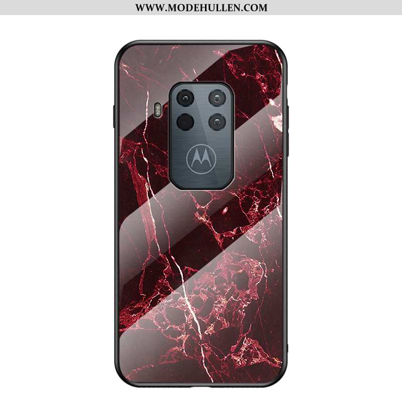 Hülle Motorola One Zoom Schutz Trend Netto Rot Handy Schwer Schwarz Case