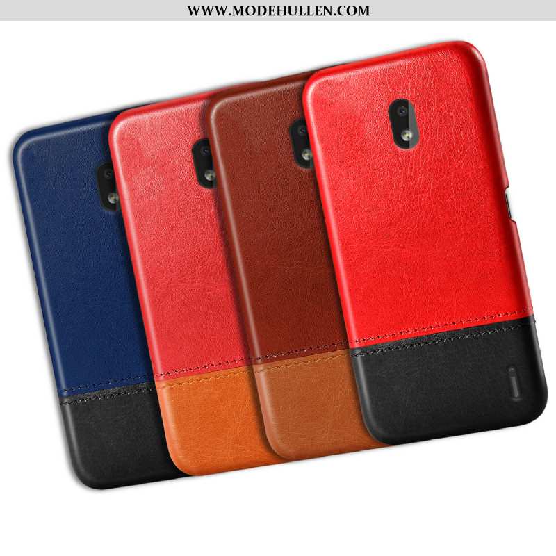 Hülle Nokia 2.2 Retro Leder Neu Rot Schutz Qualität Persönlichkeit Rote