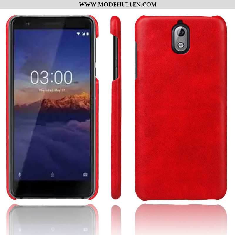 Hülle Nokia 3.1 Schutz Retro Qualität Rot Trend Business Handy Rote