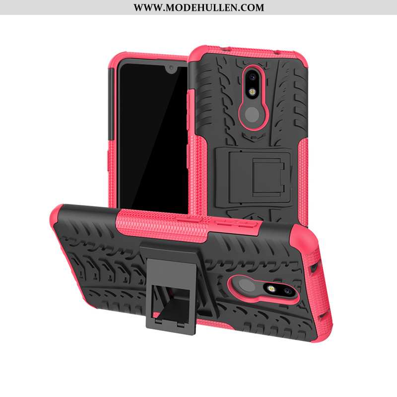 Hülle Nokia 3.2 Schutz Anti-sturz Handy Halterung Case Rot Rosa