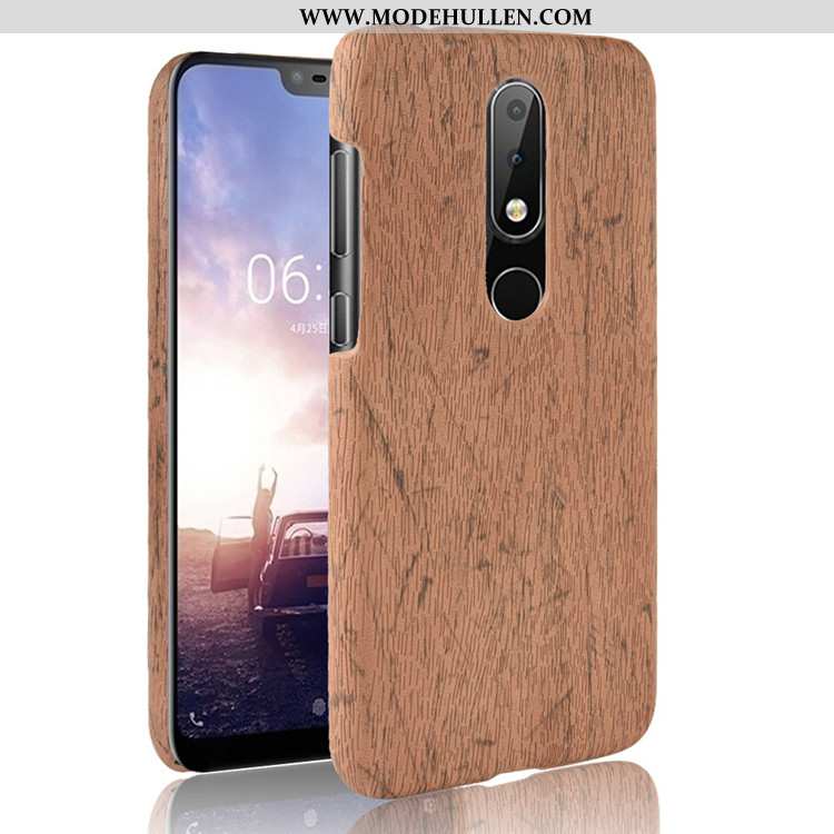 Hülle Nokia 5.1 Plus Muster Aus Holz Anti-sturz Schutz Handy Case Braun