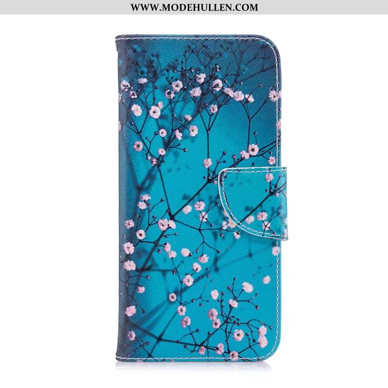 Hülle Nokia 7.2 Lederhülle Schutz Blau Folio Case Handy