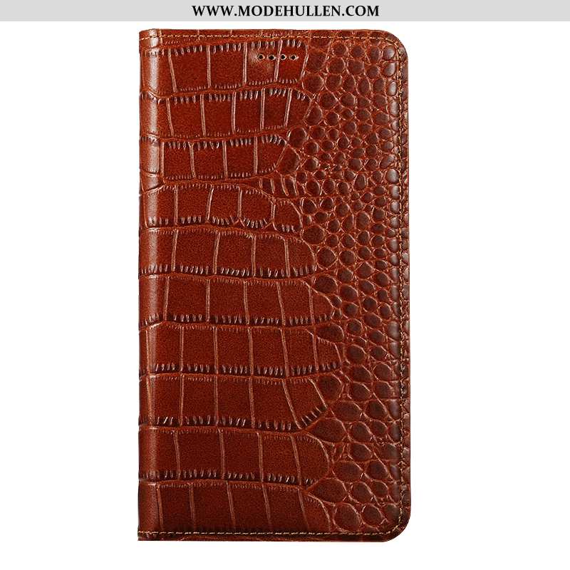 Hülle Nokia 7 Plus Schutz Lederhülle Case Folio Echt Leder Handy Muster Rote