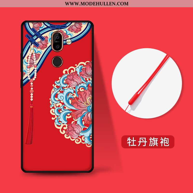 Hülle Nokia 7 Plus Trend Weiche Persönlichkeit Chinesische Art Alles Inklusive Wind Rote