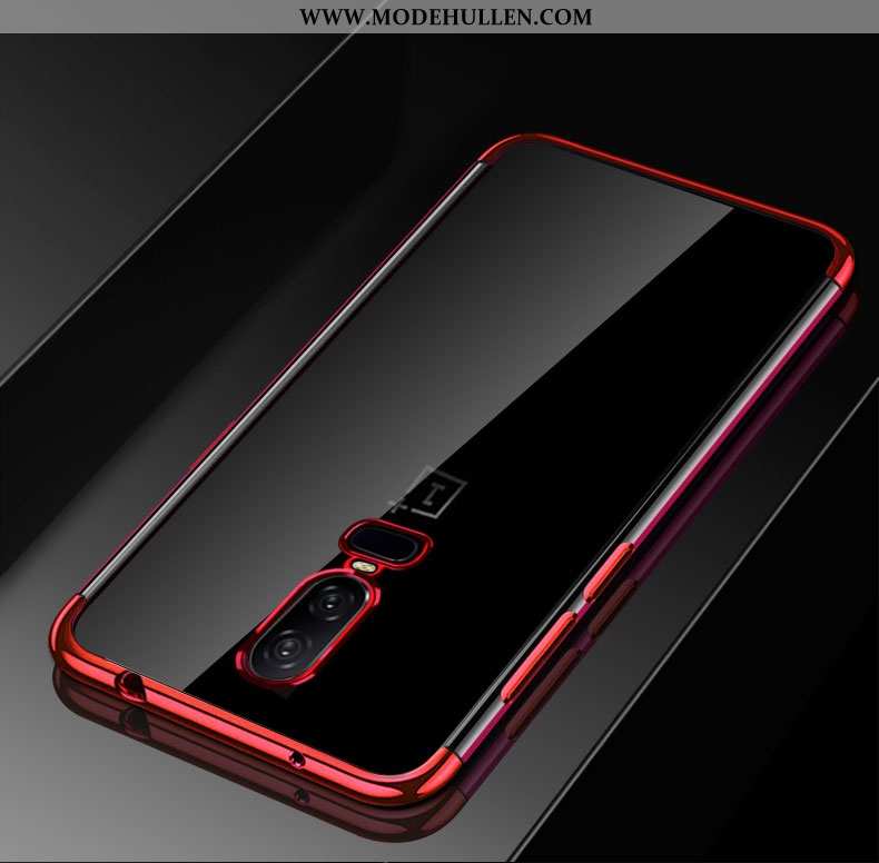 Hülle Oneplus 6 Super Weiche Transparent Persönlichkeit Rot Dünne Handy Rote