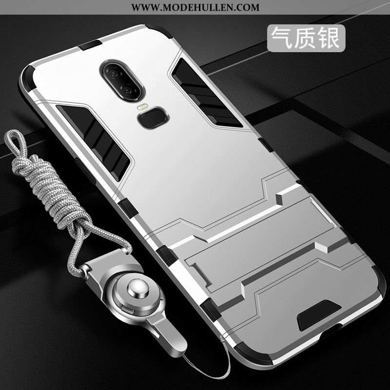 Hülle Oneplus 6 Trend Weiche Nubuck Case Silikon Handy Anti-sturz Silber