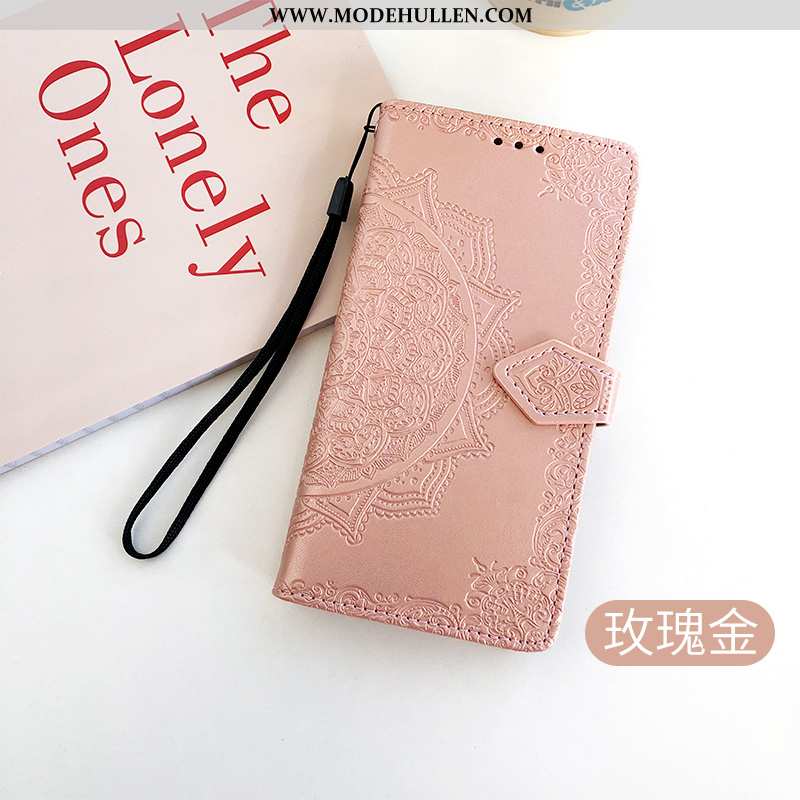Hülle Oneplus 6t Mode Prägung Netto Rot Geldbörse Chinesische Art Schutz Rosa