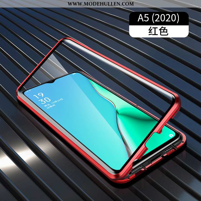 Hülle Oppo A5 2020 Transparent Trend Glas Alles Inklusive Schutz Magnetismus Handy Rote