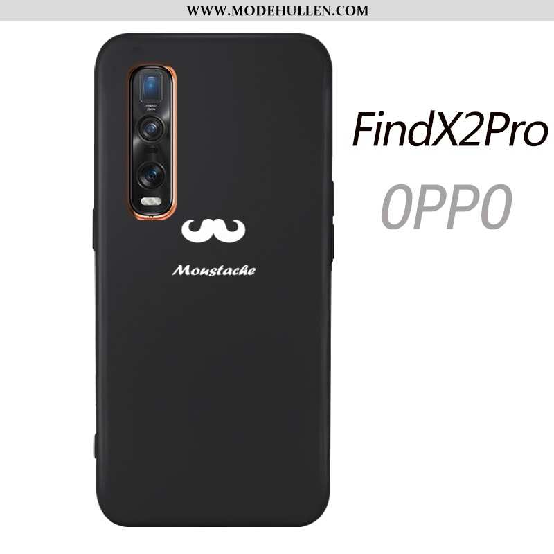 Hülle Oppo Find X2 Pro Dünne Silikon Handy Schwarz Einfach Karikatur Super