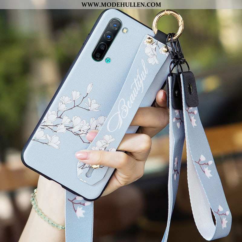 Hülle Oppo Reno 3 Schutz Nubuck Blau Persönlichkeit Kreativ Mini Handy