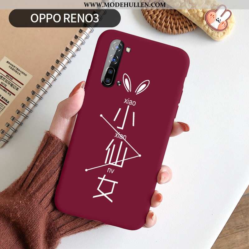 Hülle Oppo Reno 3 Weiche Dünne Rot Silikon Super Netto Rot Wind Rote