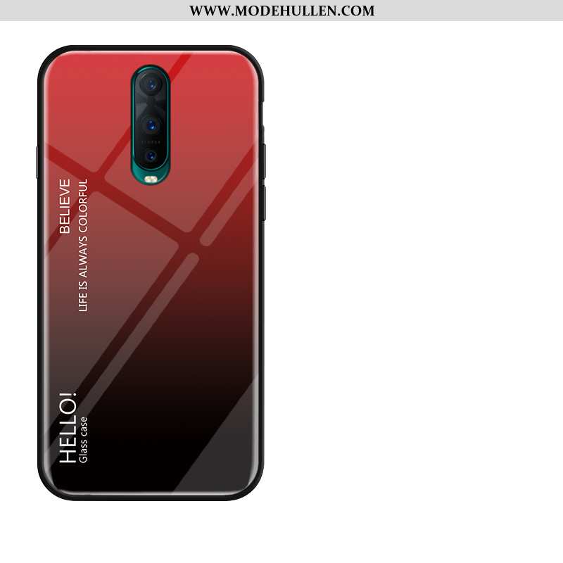 Hülle Oppo Rx17 Pro Schutz Glas Weiche Rot Silikon Handy Rote