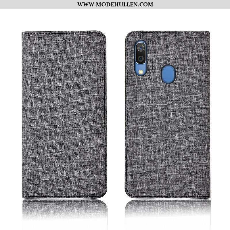 Hülle Samsung Galaxy A20e Silikon Schutz Handy Grau Case Clamshell Alles Inklusive