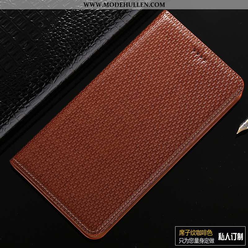 Hülle Samsung Galaxy A20s Muster Schutz Braun Case Handy Folio Lederhülle